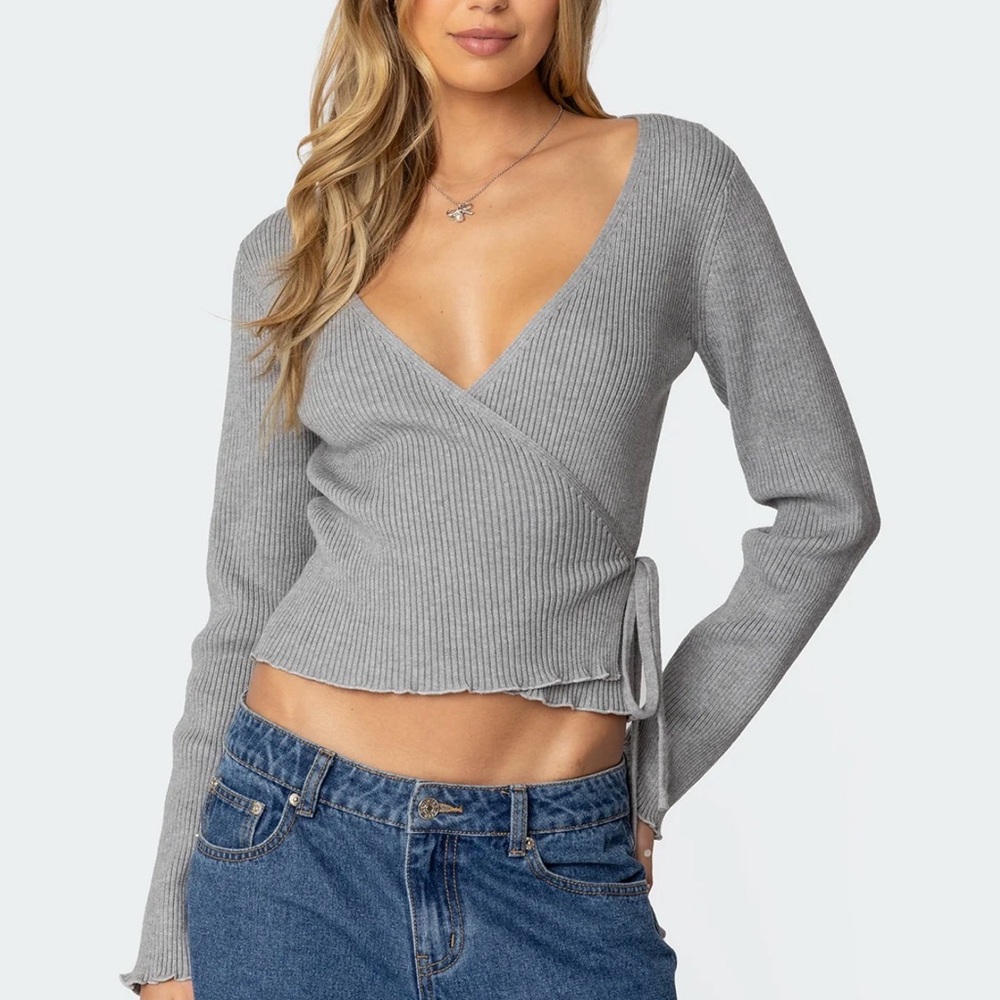 Princess Polly Knit Wrap Top